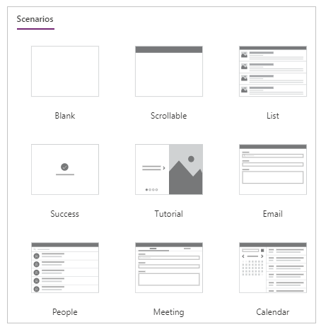 Cenários de layout.