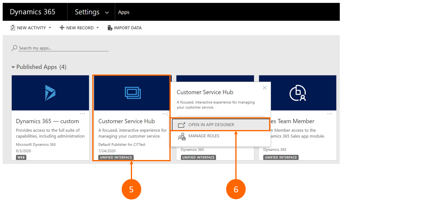 Em configurações de Aplicativo, selecione Aplicativos.