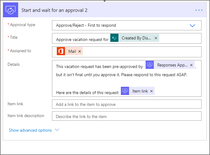 Configure a aprovação.