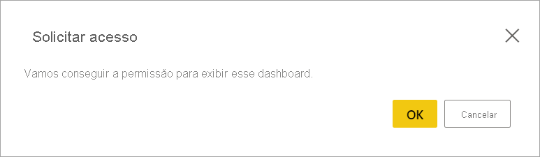 Captura de tela da mensagem Solicitar acesso.