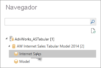 A captura de tela mostra o modelo ou perspectiva tabular do Navegador.