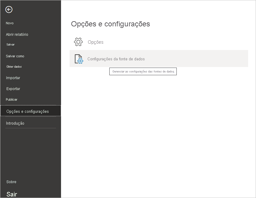 Screenshot of the File menu in Power BI Desktop, showing the Data source settings selection.