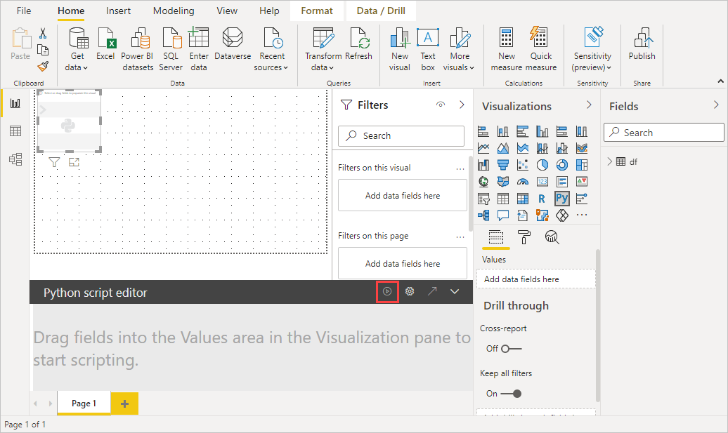 Captura de tela que mostra o Editor de scripts Python.