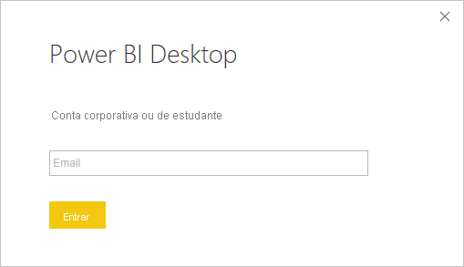 Captura de tela que mostra a entrada no Power BI Desktop.