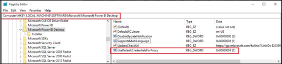 Registry key for using default system credentials