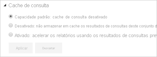 Caixa de diálogo de cache de consulta