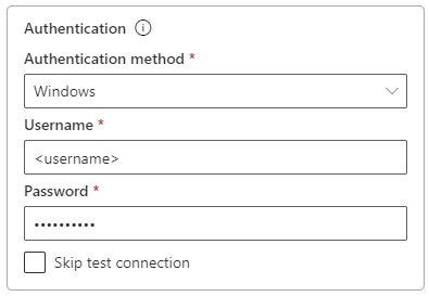 Captura de tela sobre como preencher as configurações de autenticação.