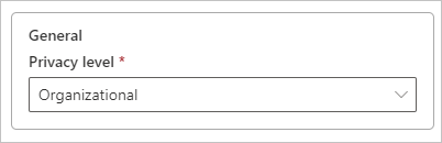 Captura de tela da configuração Nível de privacidade.