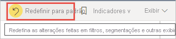 Uma captura de tela mostrando o botão de redefinição na barra de ação.