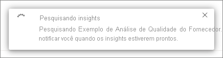 Captura de tela da caixa de diálogo Pesquisando insights.