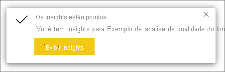 Captura de tela da caixa de diálogo Insights prontos.