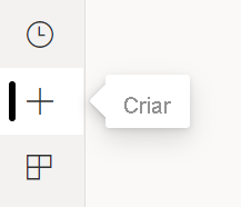 Captura de tela do botão Criar no serviço do Power BI.