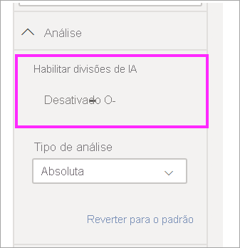 Desabilitar a divisão de IA da árvore hierárquica.