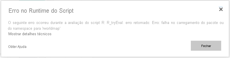 Captura de tela mostrando um erro de runtime.