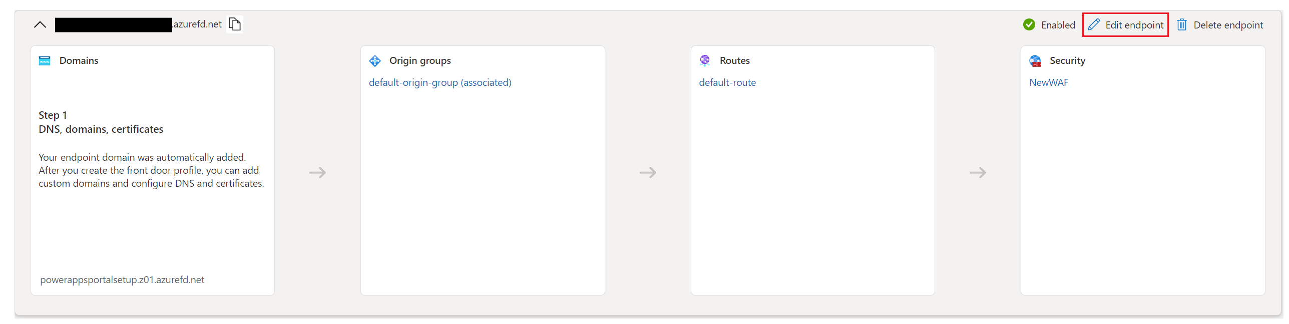 Selecione para editar ponto de extremidade.