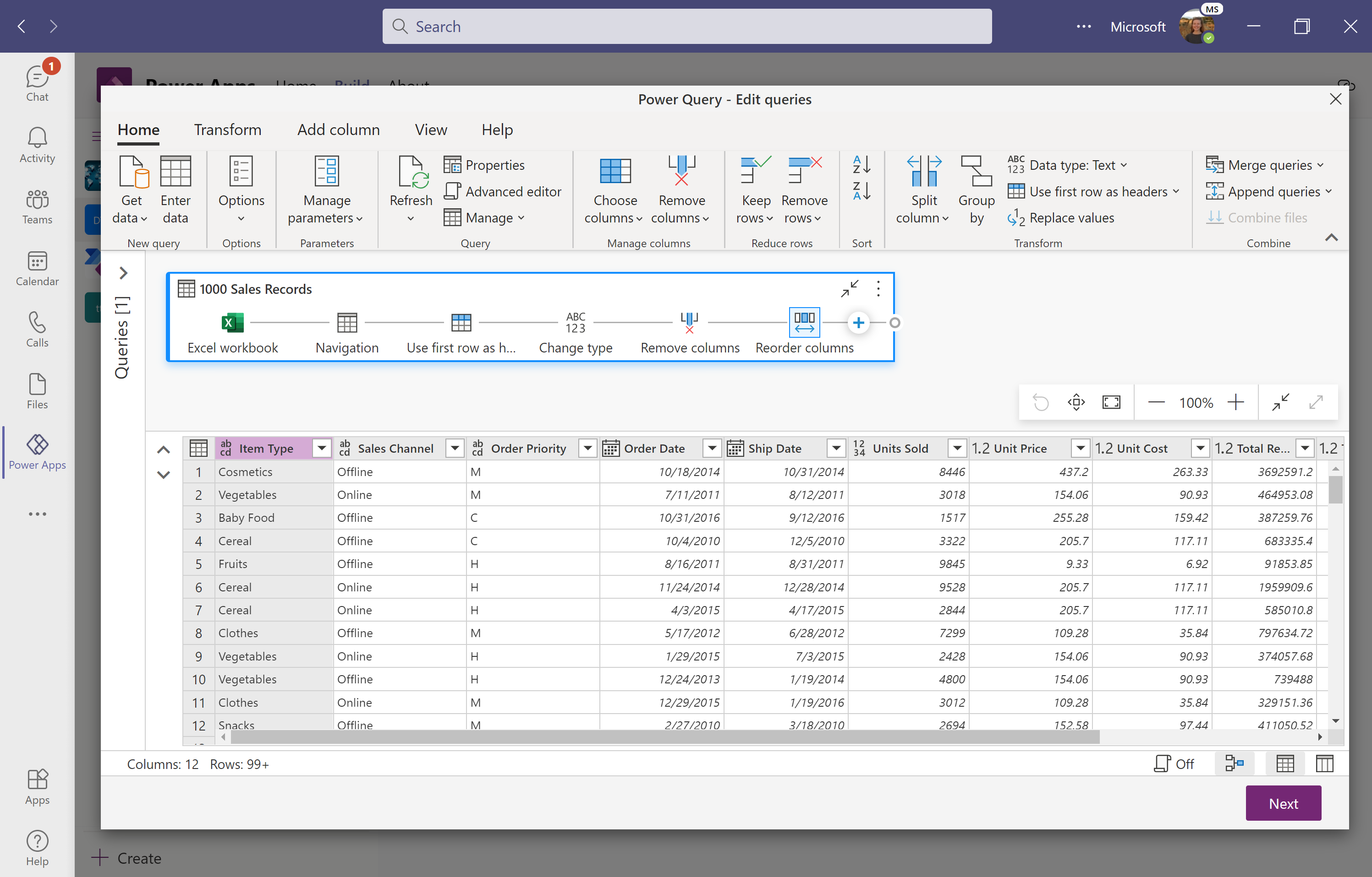 Limpe e transforme dados com Power Query.