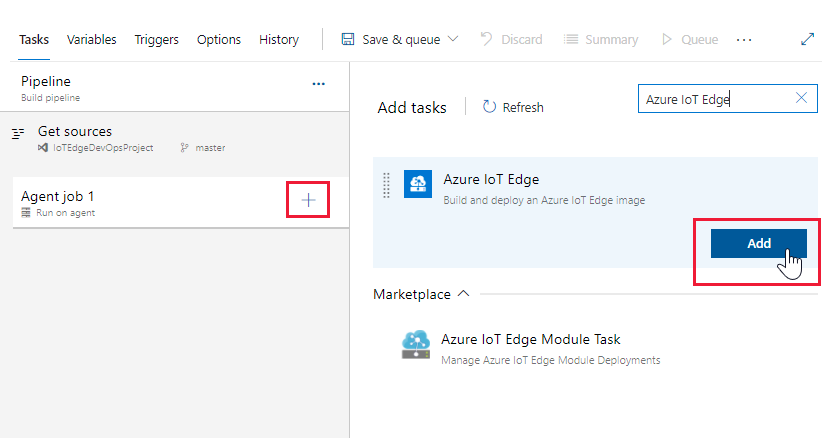 Adicionar tarefa do Azure IoT Edge.