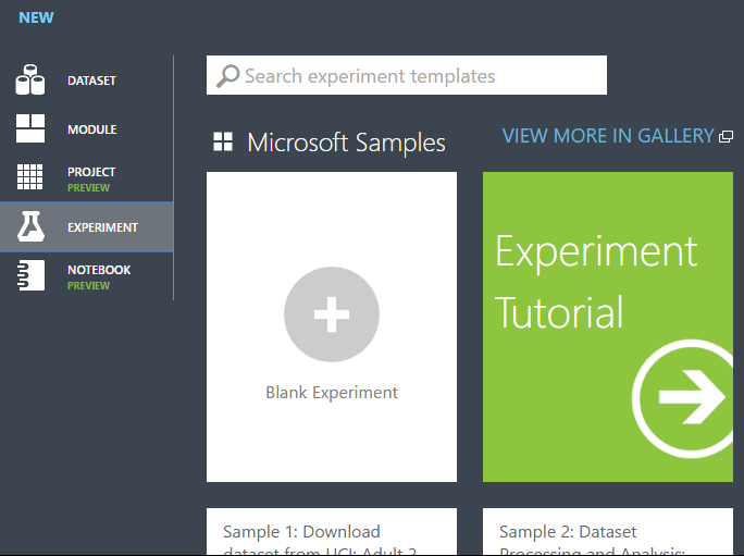 Criar um novo experimento