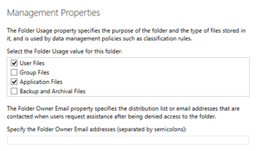 NFS management properties