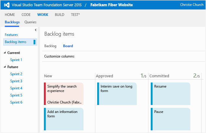 View Kanban board