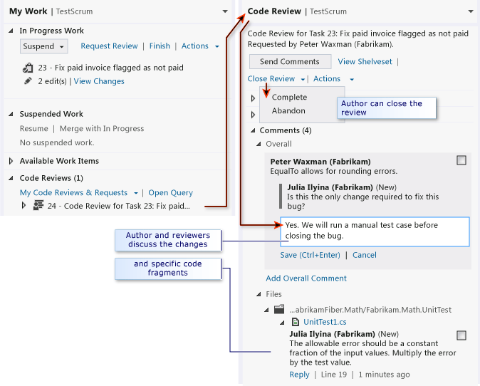 Reagindo a uma revisão de código