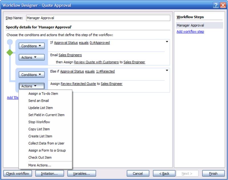 Criação de fluxo de trabalho do Windows SharePoint Services