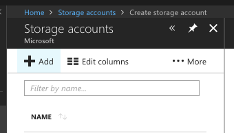 Button to add new storage account