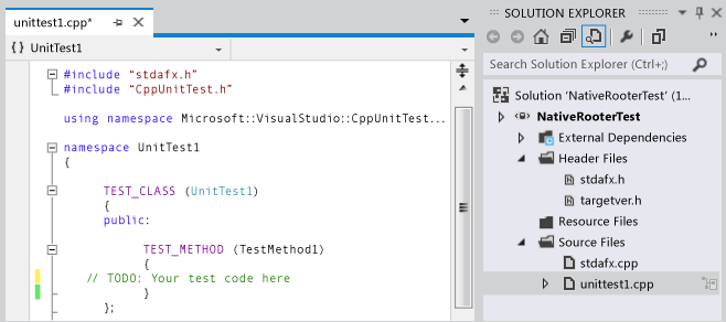 Projeto de teste com TEST_CLASS e TEST_METHOD