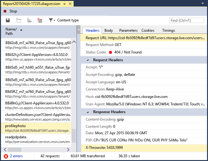 The Network window