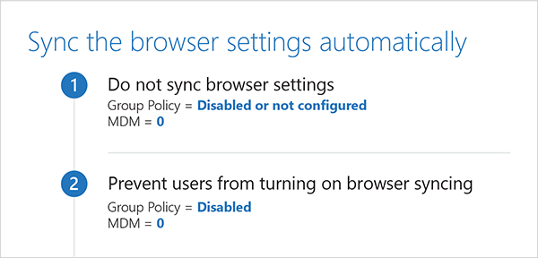 Sync browser settings automatically