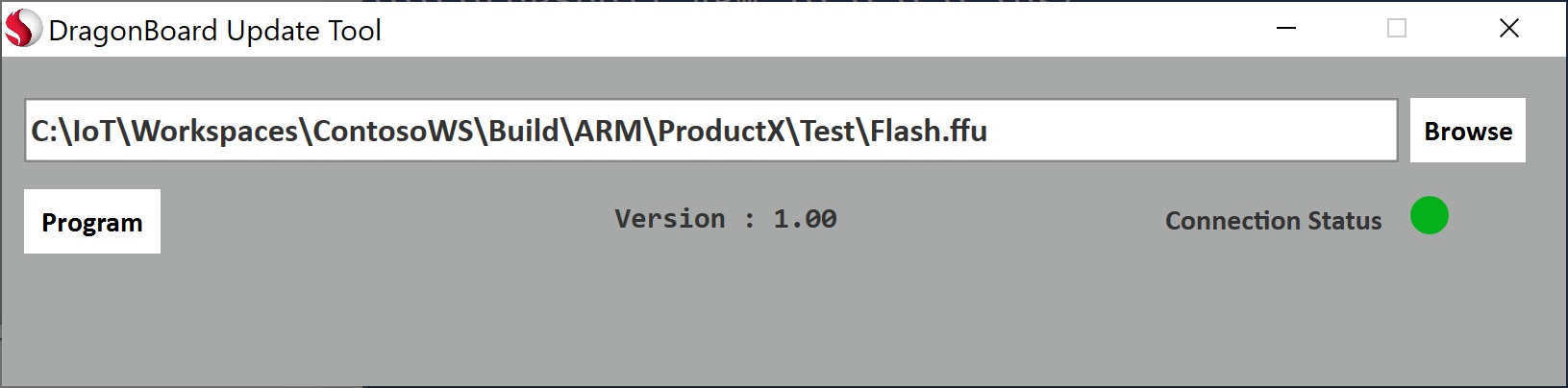 DragonBoard Update tool position 1