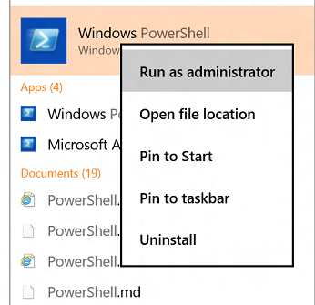 Executar o PowerShell como administrador