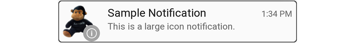 Exemplo de notificação de ícone grande