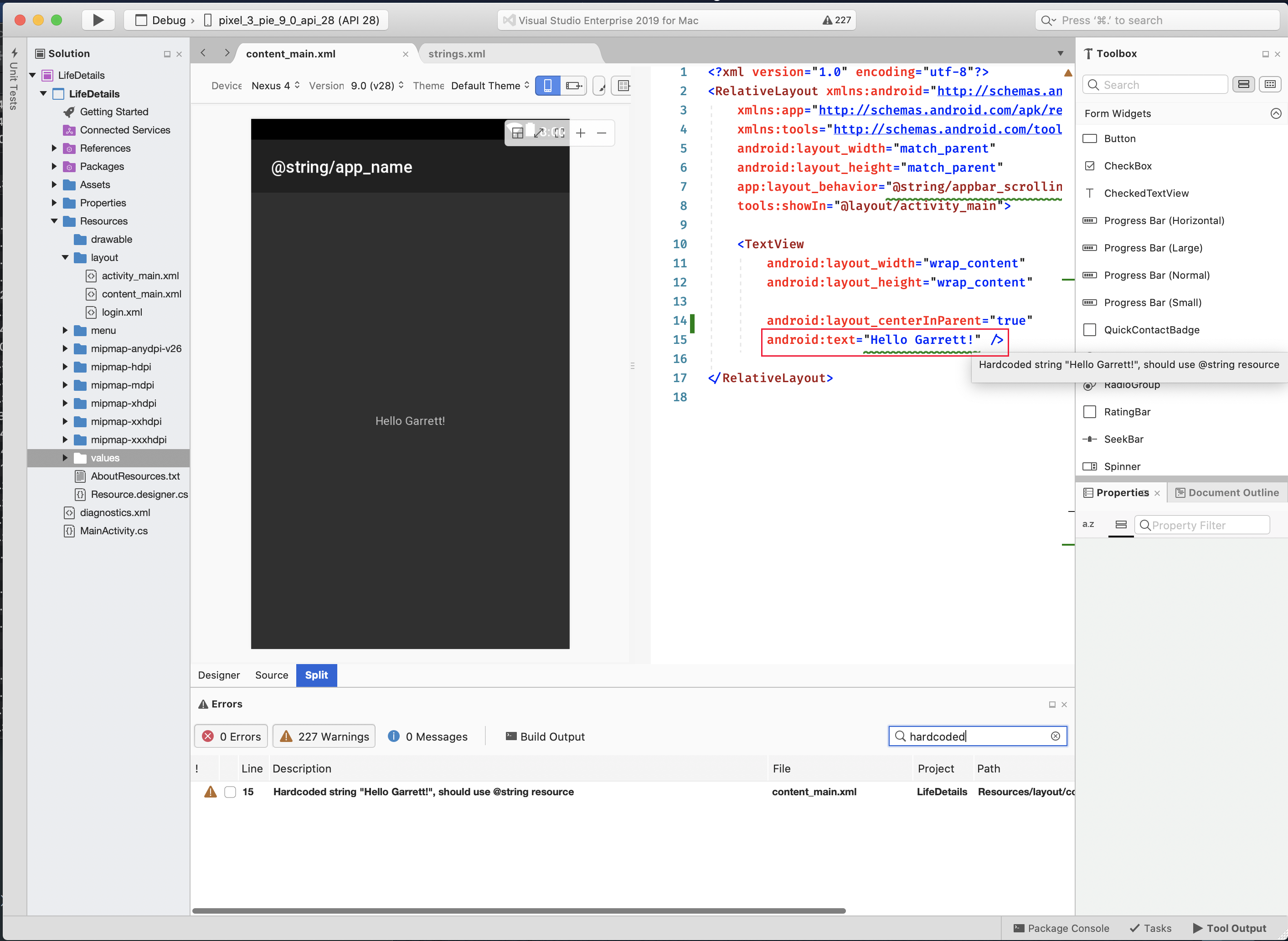 Android diagnóstico habilitado no Visual Studio para Mac