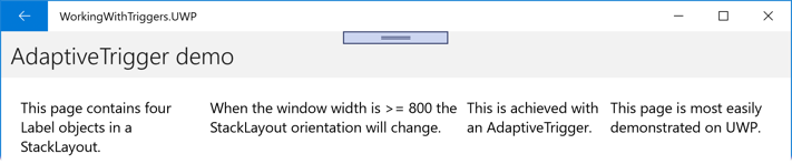 Horizontal: StackLayout, VisualState