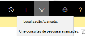 Captura de ecrã a mostrar o botão Localização Avançada.