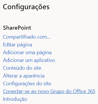 Ações do site