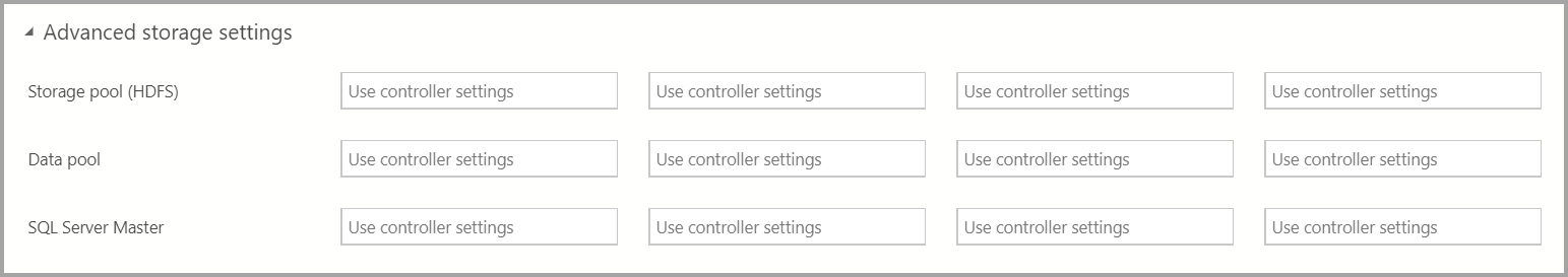 Configurações avançadas de armazenamento