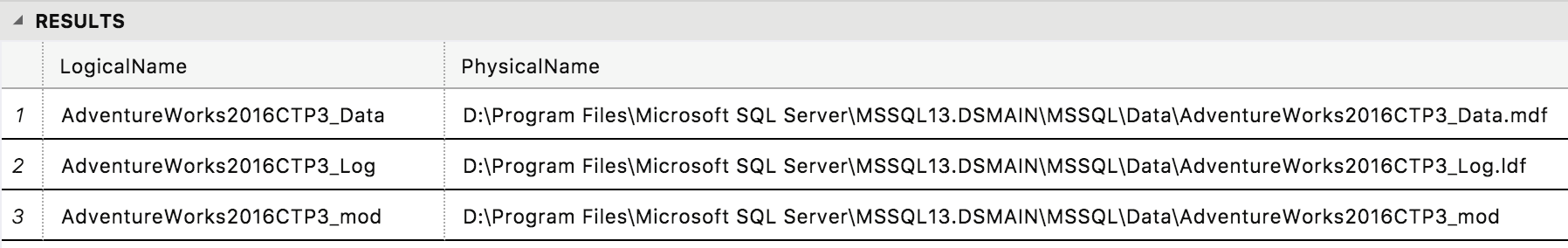 Lista de arquivos de backup