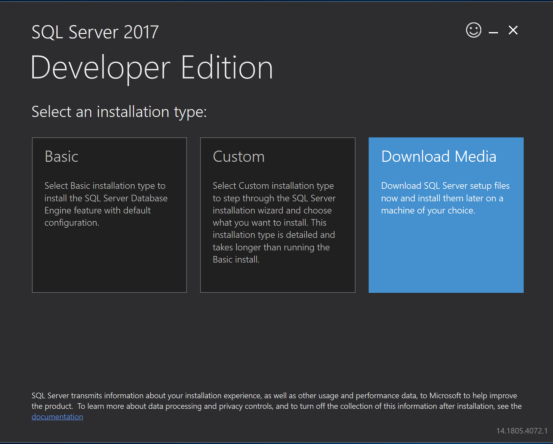 Escolher o tipo de instalação da mídia de download