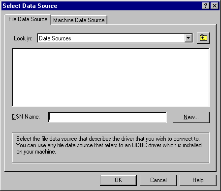 Select Data Source dialog box