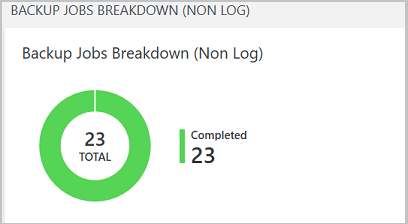 Captura de tela de um painel de relatório de backup.