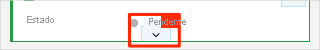 Captura de tela do Azure Boards mostra a localização da seta para baixo.