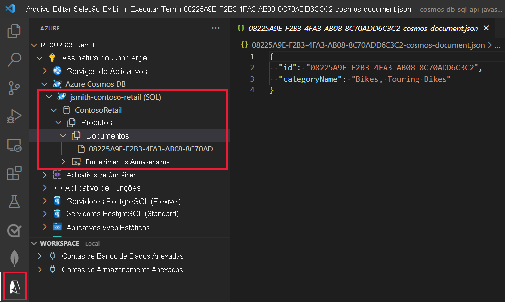 Screenshot of Visual Studio Code showing the newly created document.