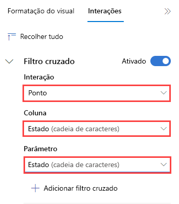 Screenshot of cross-filter fields to fill in.