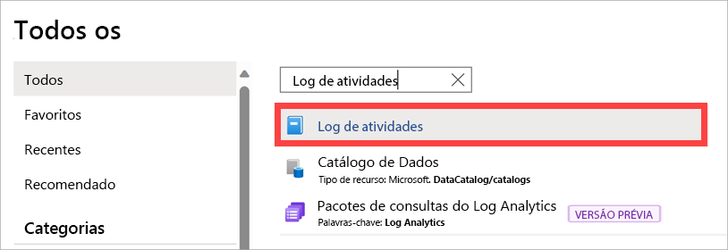 Screenshot of the Azure portal showing the location of Activity logs option.