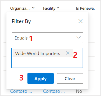 Screenshot of the Organizational unit dropdown menu, with the Filter by option selected.