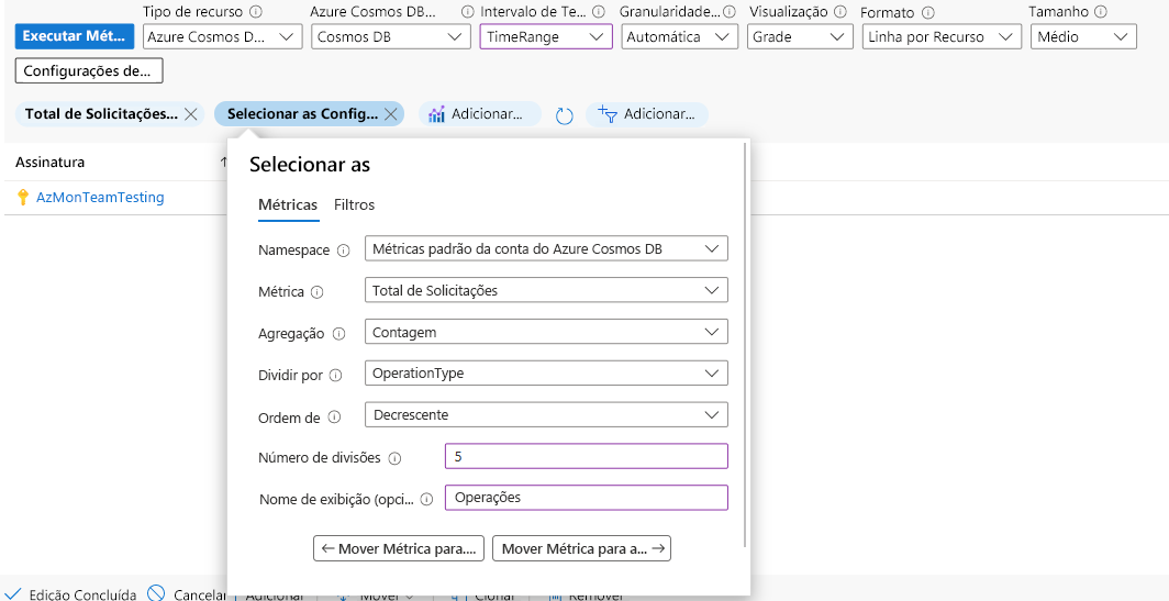 Screenshot that shows a query with results split into columns in an Azure Workbook.