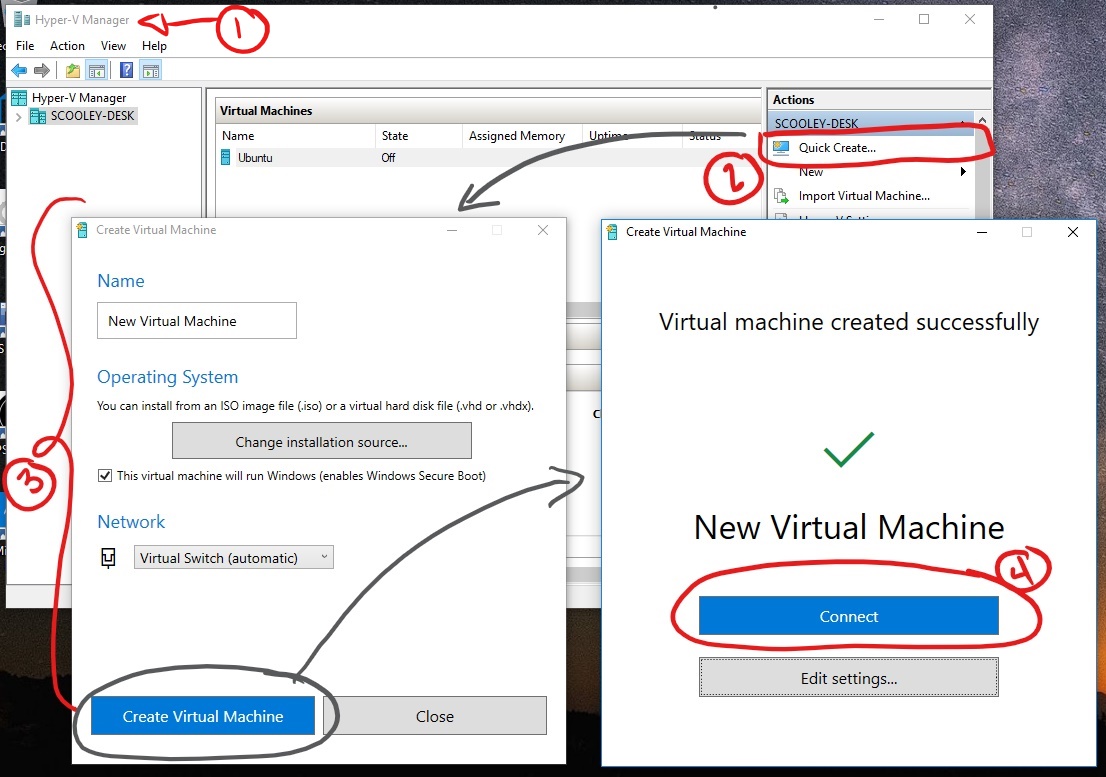 Captura de tela da interface do usuário da criação rápida