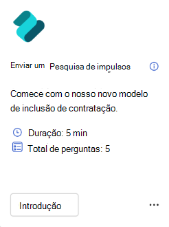 Captura de ecrã a mostrar a ação enviar um impulso card.